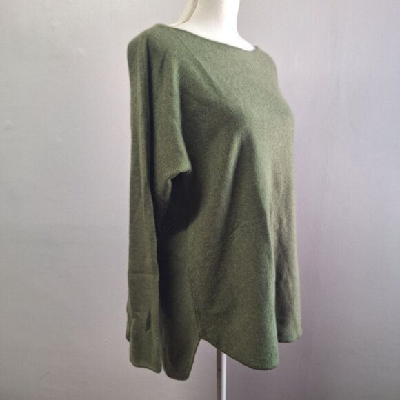 Charter Club Luxury Cashmere Sweater Top Green Soft Tags Womens Large High End - Picture 1 of 9